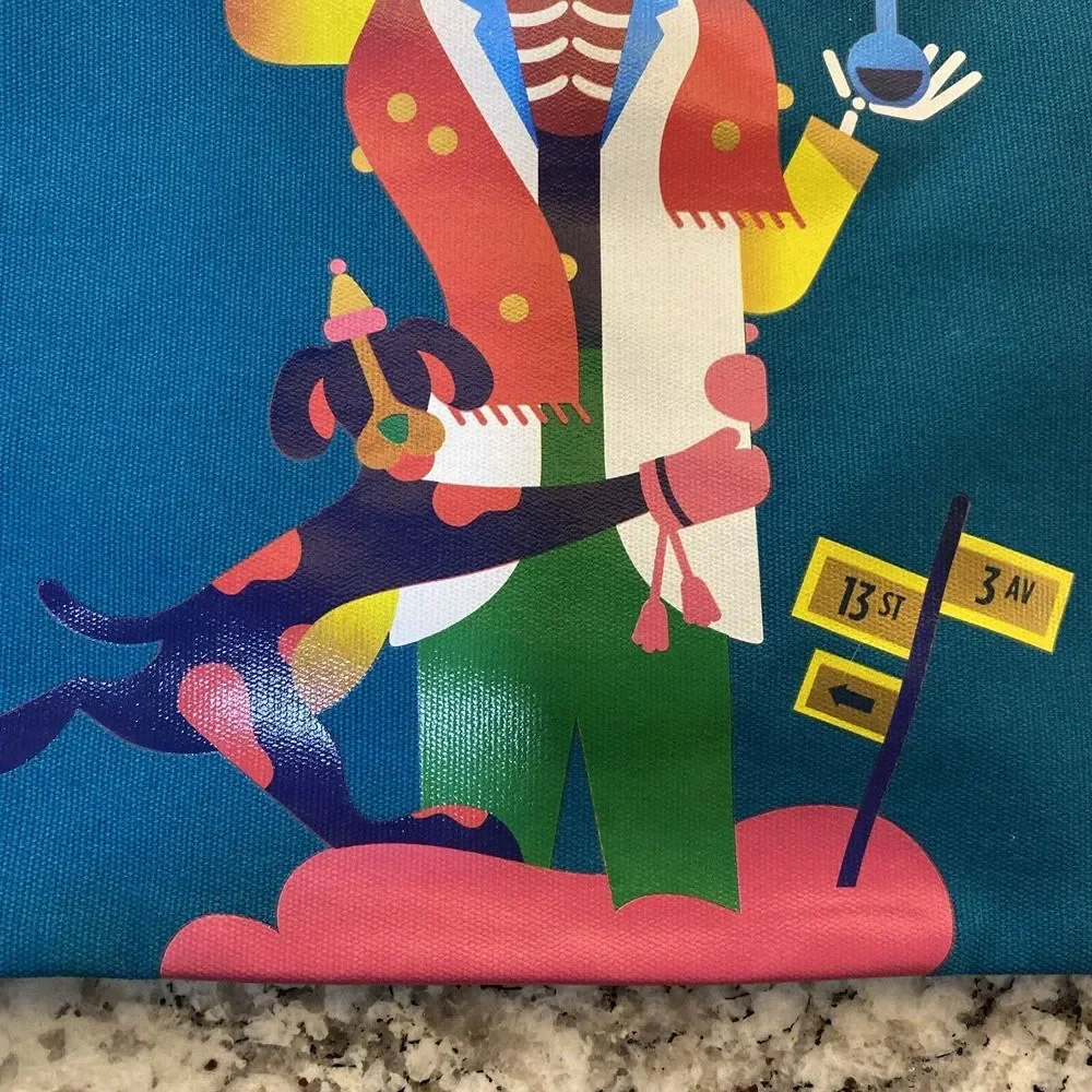 Kiehl's Limited Edition Designer Tote Bag Shoulder‎ Janine Rewell skeleton dog